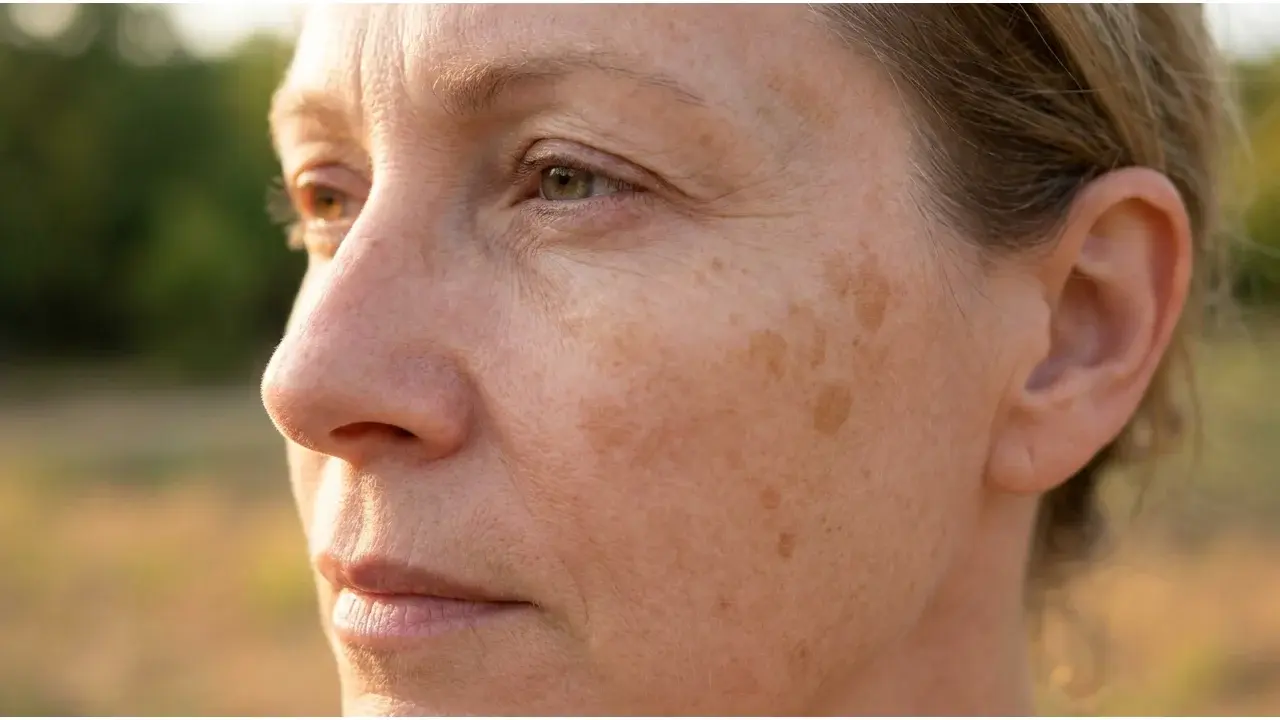 Les taches pigmentaires se concentrent sur les reliefs du visage qui recoivent le soleil de midi