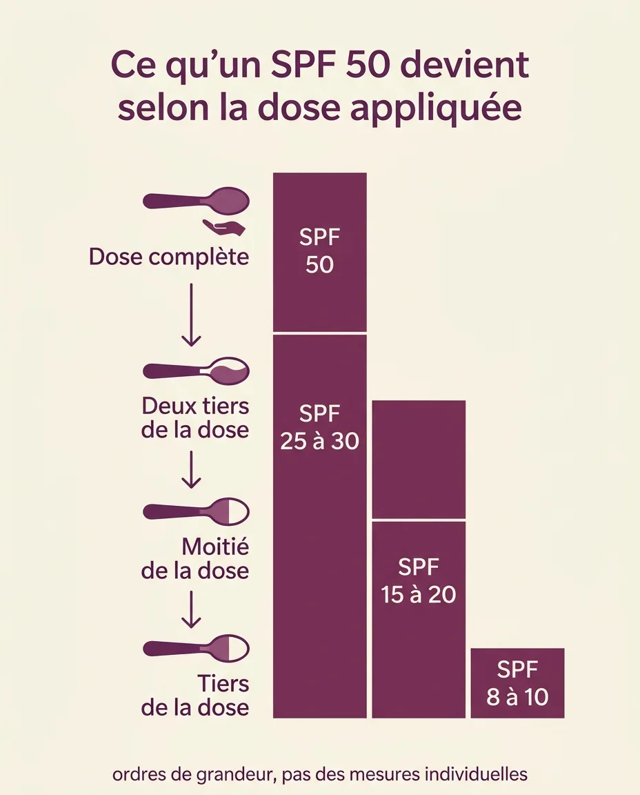 Protection réellement obtenue selon la dose appliquée