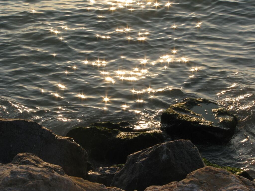 Lumière du soleil réfléchie par la surface de l'eau